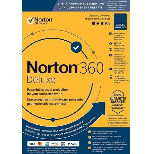 Norton 360 Deluxe – 1-Year / 3-Device – Global product image